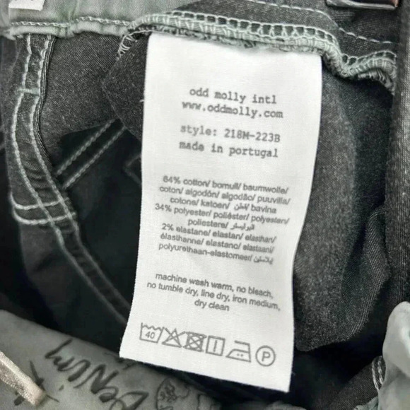 2/$30 Odd Molly Main Purpose 27 Pants Trousers Jeans Green Skinny Soft Casual - Picture 7 of 11